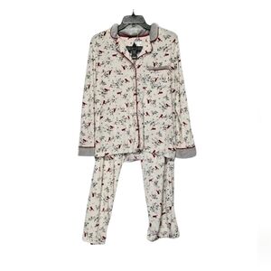 Secret Treasures 2pc Winter Pajamas Cardinals 95% Polyester 5% Spandex Sz M 8-10